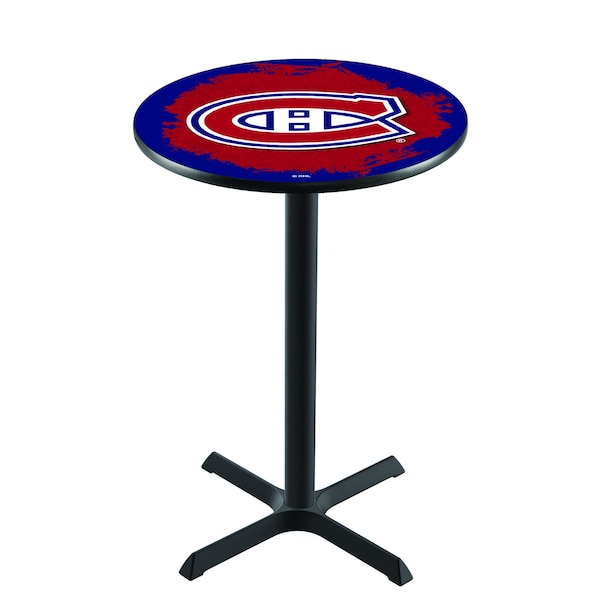 42" Blk Wrinkle Montreal Canadiens Pub Table